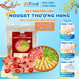  Set Làm Kẹo Nougat Thượng Hạng Siêu Hạt 60-70 Chiếc Mix 3 Vị Kẹo Hạnh Phúc Cao Cấp - 6SFOOD 
