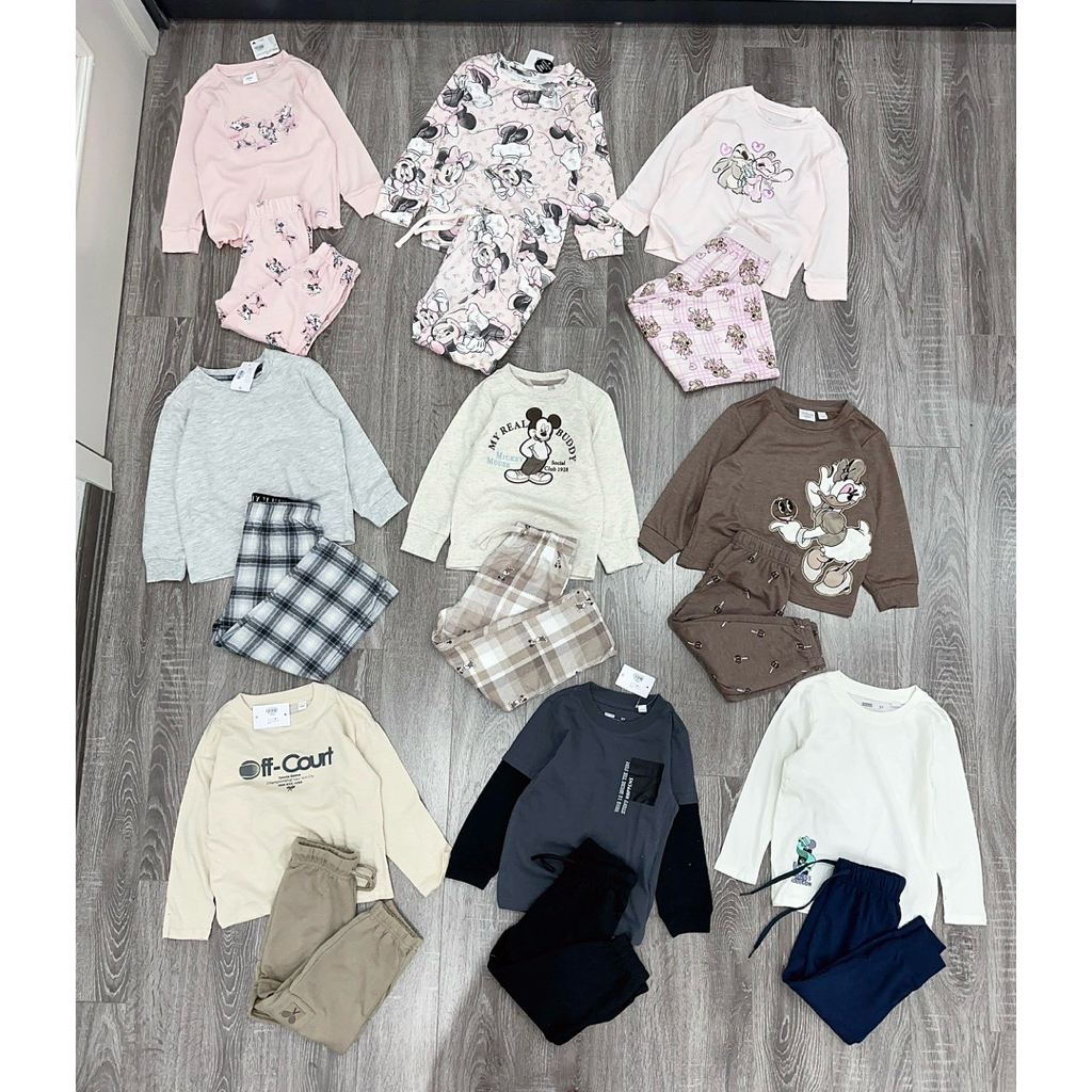 Bộ dài tay cotton cho bé trai và bé gái Delta xuất dư xịn