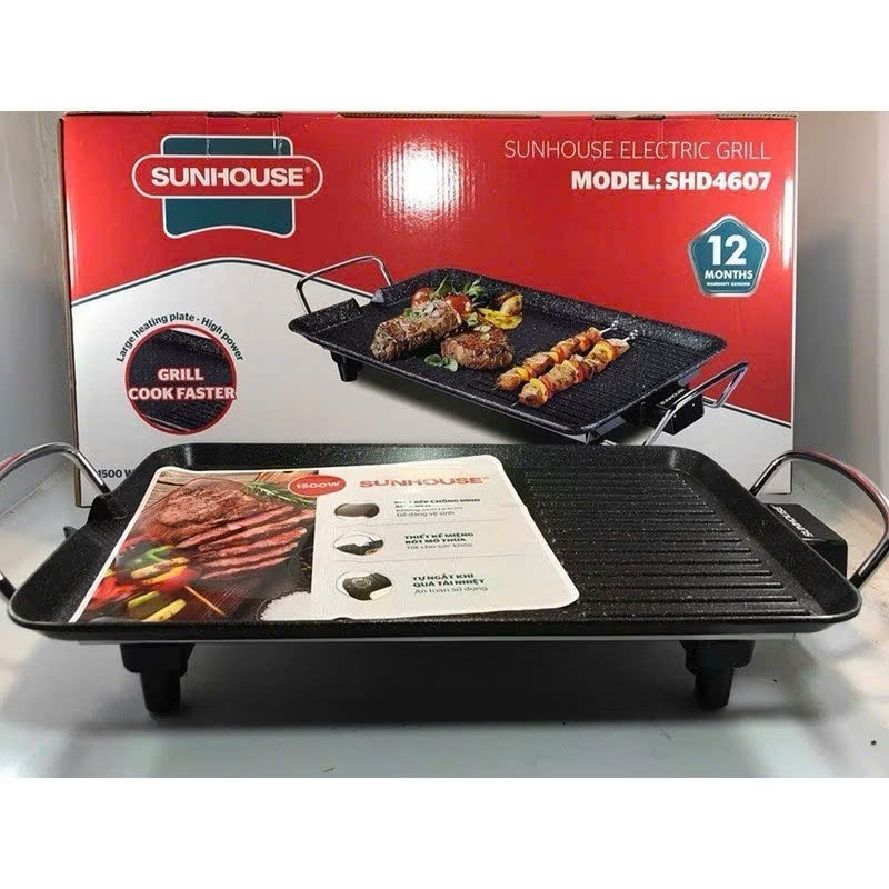 Bếp Nướng Điện Shunhouse 4607 – Khay Chống Dính, Dễ Vệ Sinh