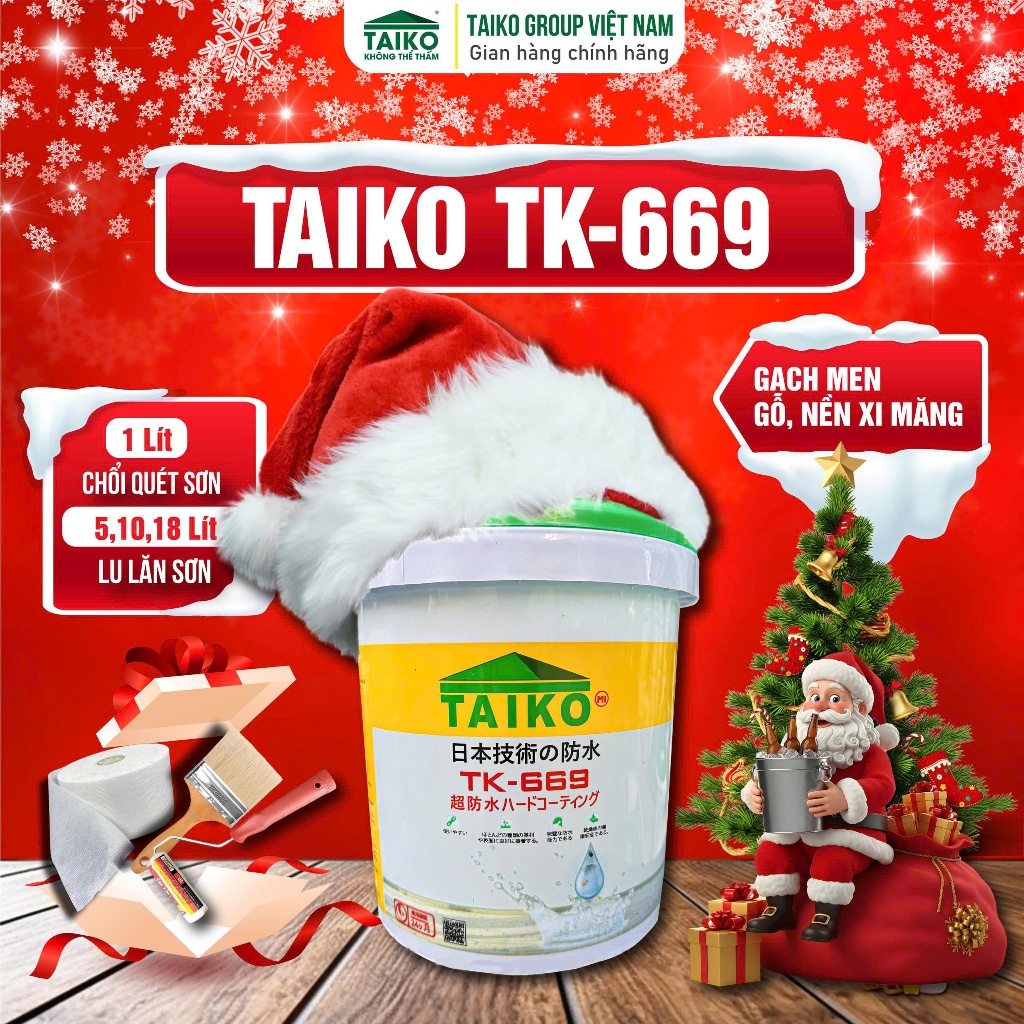   1 Lít   Sơn Chống Thấm Trong Suốt TAIKO 669 | Nhà Vệ Sinh Sàn Ốp Lát Gỗ Đá Kim Loại 