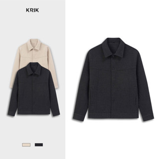  Áo Khoác Dạ Nam KRIK Form Regular Chất Liệu Mềm Mại Chống Nhăn Thiết Kế Bổ Diễu Tinh Gọn AK5162 