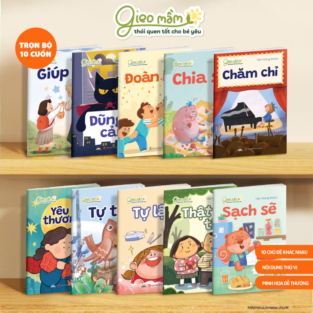 Sách - Combo 10 Cuốn Gieo Mầm Thói Quen Tốt Cho Bé Yêu - Nội Dung Gần Gũi, Hình Ảnh Sinh Động