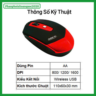 Chuột Không Dây iMICE E-2350 2.4GHz – Kết Nối USB Bluetooth, Tương Thích Laptop, PC, Điện Thoại,...