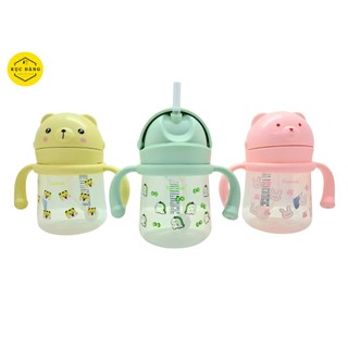 Bình tập uống nước ống hút PP Kichilachi cho bé 240ml