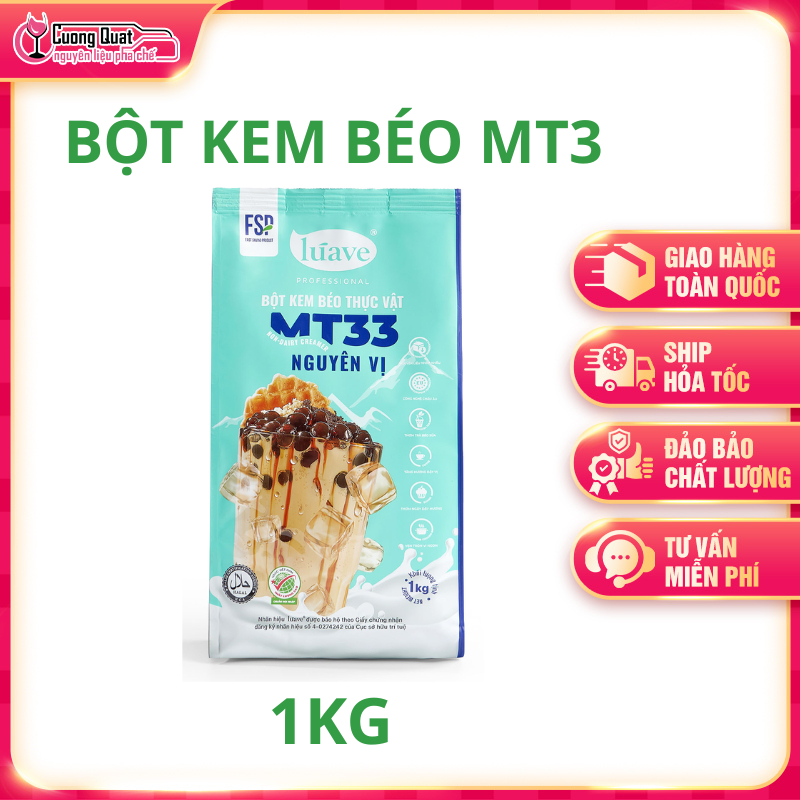 Bột MT33 Kem Béo Thực Vật Nguyên Vị LUAVE 1kg  Lúave - Bột Pha Trà Sữa Béo Ngậy, Đậm Trà