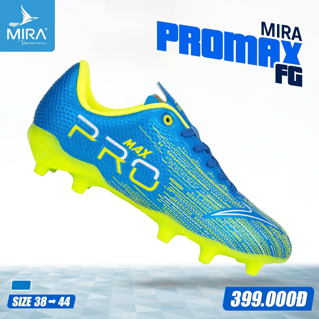 Giày Đá Bóng MIRA PRO MAX FG Chơi Trên Sân Cỏ Tự Nhiên, Êm Ái, Đinh FG Bám Sân Tốt