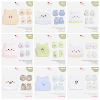 Set nón bao tay chân thun sơ sinh cotton mềm mại, thoáng mát bảo vệ tay bé không bị ngấn cổ tay và ngấn đầu khi đội