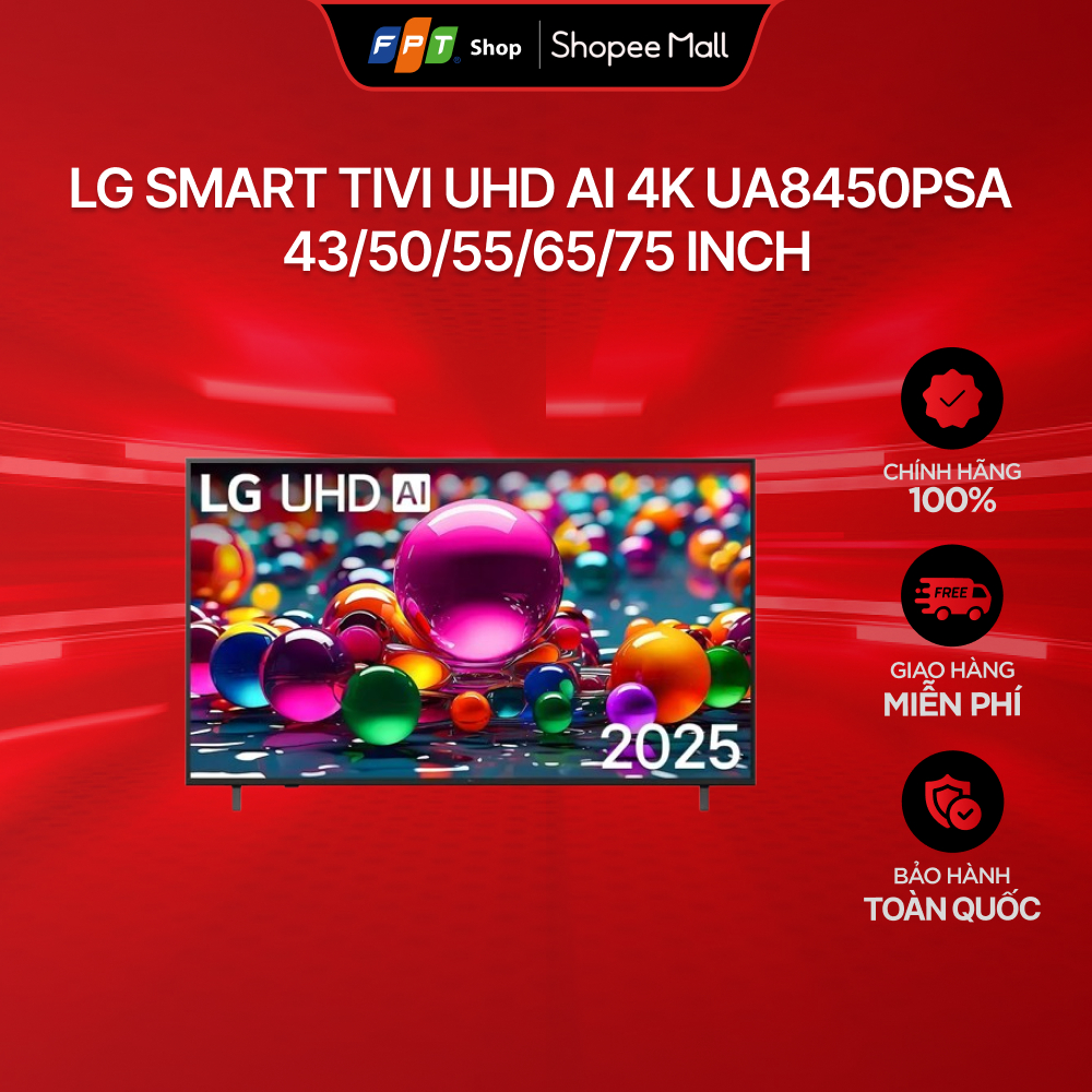 [Giao hàng miễn phí] LG Smart TV UHD AI 4K UA8450PSA 65inch/ 43inch/ 50 inch/ 55 inch/ 75 inch