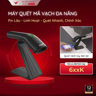Máy Quét Mã Vạch KAW Đa Năng - Quét Mã Vạch Đa Tia, Mã 1D, Mã QR, Kết Nối Điện Thoại, Bảo Hành 12TH