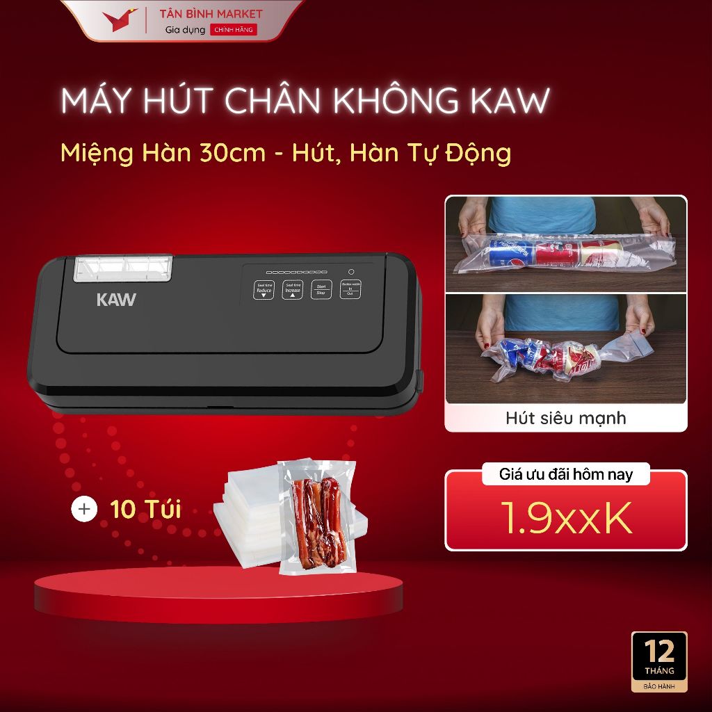 Máy Hút Chân Không KAW P290 - Không Kén Túi, Mối Hàn 5mm, Dây Hàn Niken Alloy, Hàn Tự Động