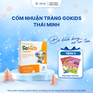 GOKIDS Thái Minh - Cốm nhuận tràng hỗ trợ làm mềm phân và tăng tần suất đi ngoài khi bị táo bón - Hộp 20 gói