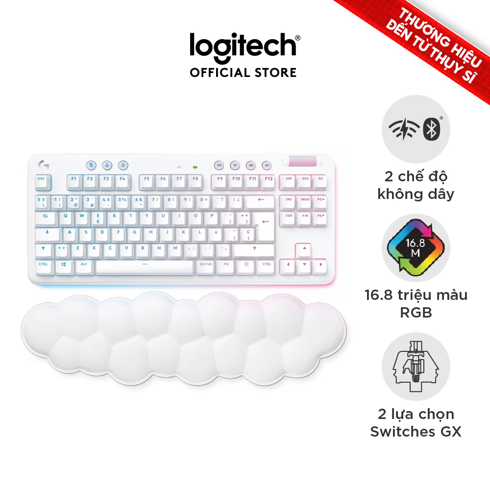 Bàn phím cơ gaming Logitech G715 TKL Aurora - Bluetooth & Lightspeed RGB 2 switch