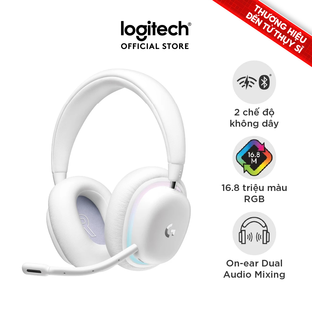 Tai nghe gaming không dây Logitech G735 Aurora Bluetooth & LIGHTSPEED, RGB PC Mac