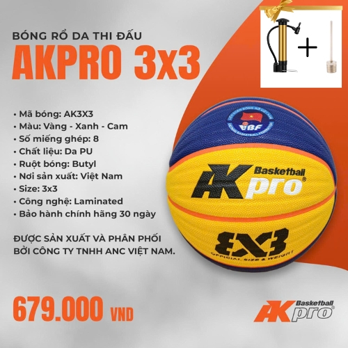 Bóng rổ chính hãng 3x3 của AKPRO, MOLTEN - Bóng rổ da, bóng rổ chuyên nghiệp cho sân OUTDOOR/INDOOR