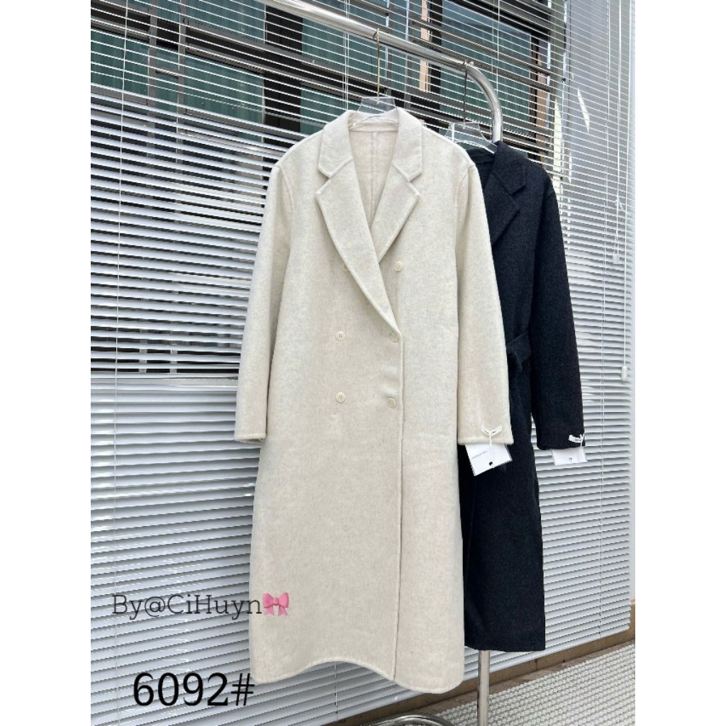 Áo khoác dạ ép lông cừu dáng dài 6092 cao cấp