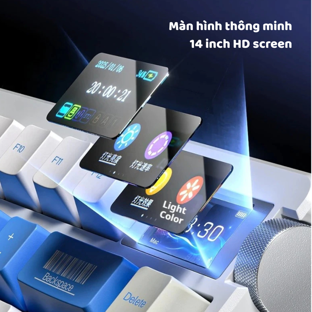 Bàn phím cơ không dây AULA NOVA75 - Màn hình TFT - 3 mode - Full foam - Led RGB - Có núm xoay - Pin 10000 mah | BigBuy360 - bigbuy360.vn
