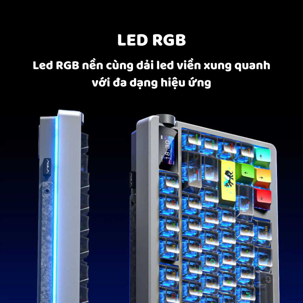 Bàn phím cơ không dây AULA NOVA75 - Màn hình TFT - 3 mode - Full foam - Led RGB - Có núm xoay - Pin 10000 mah | BigBuy360 - bigbuy360.vn