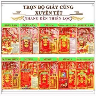   MỚI  Combo 10 Bộ Giấy Cúng Xuyên Tết 2026  Kèm Bài Khấn  Mang May Mắn Tài Lộc Cho Gia Đạo - Đồ Thờ Cúng Thiên Lộc 