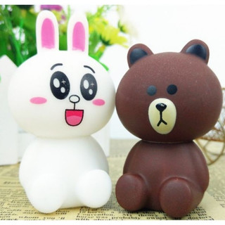 Đôi gấu thỏ nhựa ngồi trang trí (combo 5 đôi)