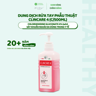 Nước Rửa Tay Sát Khuẩn ClinCare 4 500ml - Diệt Khuẩn 99.99%, Chuẩn Y Tế Và Phẩu Thuật, Dịu Nhẹ