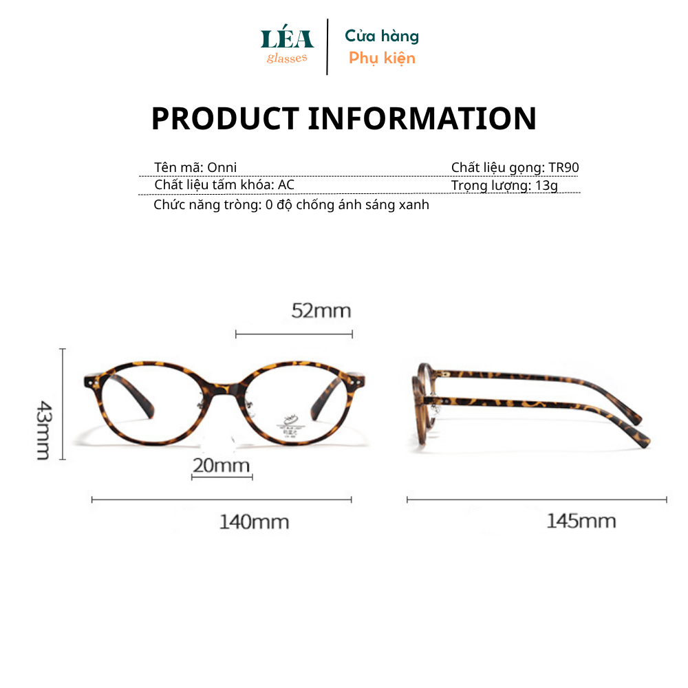 Kính mắt chuyên lắp cận ONNI - LÉAGLASSES chất liệu nhựa cao cấp Oval Y2K Bayonetta HOT TREND | BigBuy360 - bigbuy360.vn