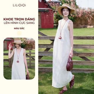  Váy ren cổ tim dáng dài nữ thiết kế thanh lịch tiểu thư mặc đi tiệc đi chơi LiLiQiQi by LeeGi- DD911 