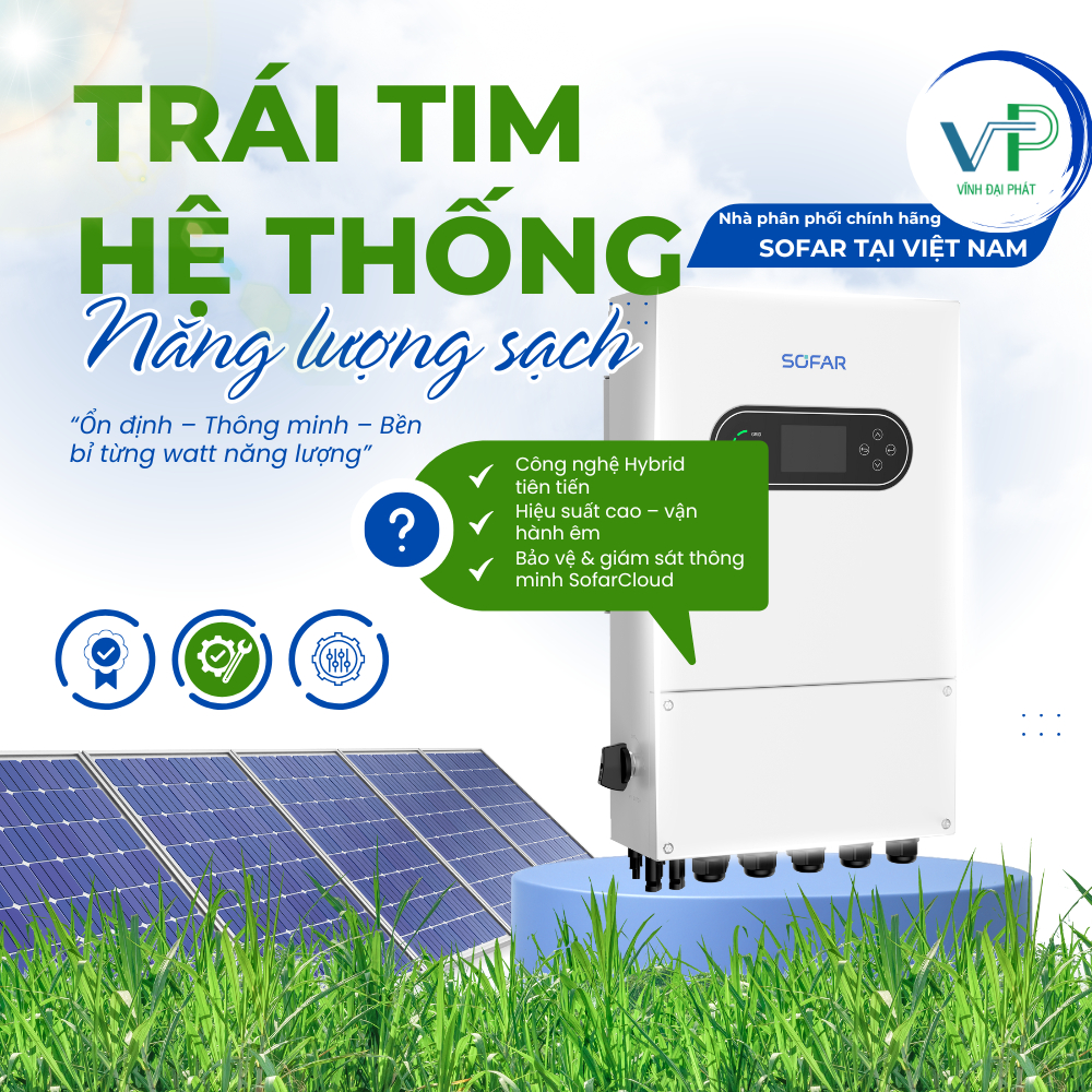 Inverter Hybrid Sofar HYD-6K-LS1-PRO 6kW – Biến tần lưu trữ 1 pha – IP66