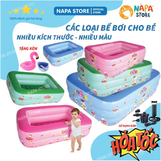  Bể Bơi Phao Vuông Cho Bé Hồ Bơi Mini 2 Tầng Đáy Chống Trượt Nhiều Kích Thước 