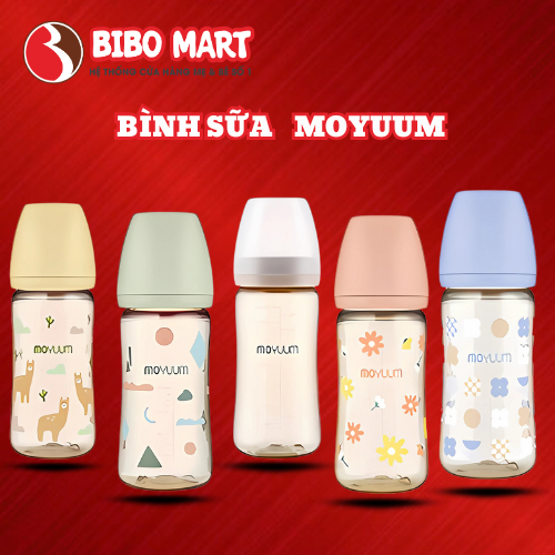 Bình sữa moyuum korea vẹn nguyên các phiên bản, được chọn núm - Bình sữa ppsu