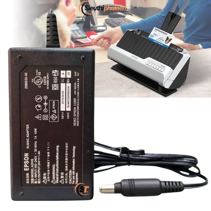 Adapter nguồn máy scan Epson DS-C330 DS-C490 DS-C480W DS-C420W 24v - bảo hành 1 năm