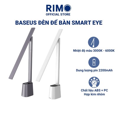 Đèn để bàn, đèn học thông minh bảo vệ mắt Baseus Smart Eye - Gập gọn, pin sạc, cảm biến ánh sáng