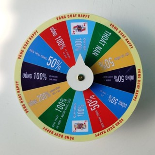  Vòng quay may mắn vòng quay ăn nhậu đường kính 25cm cao 6cm 12 ô 5 màu 