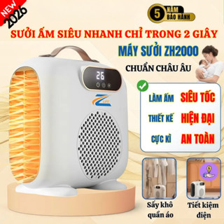 Máy Sưởi Mùa Đông Zlife 2 Chiều Nóng Mát Công Suất 2000W Màn Hình LCD Tiết Kiệm Điện