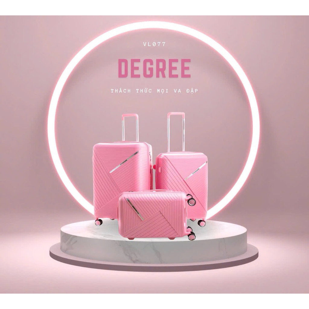 Vali du lịch nhựa dẻo không bể Degree (tặng kèm 1 túi đựng giày) Dr04 nhựa P.P hàng chính hãng bảo h