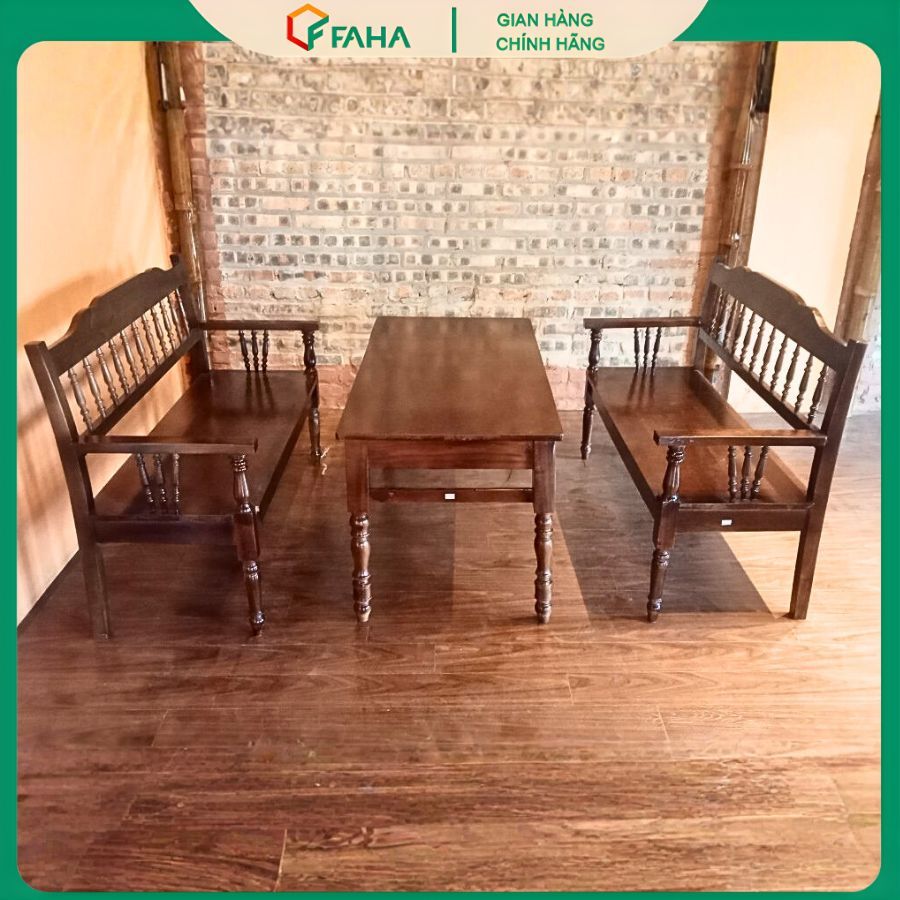 Ghế Sofa Giả Cổ AHA 1m – Ghế Gỗ Decor Quán Cafe & Gia Đình Cao