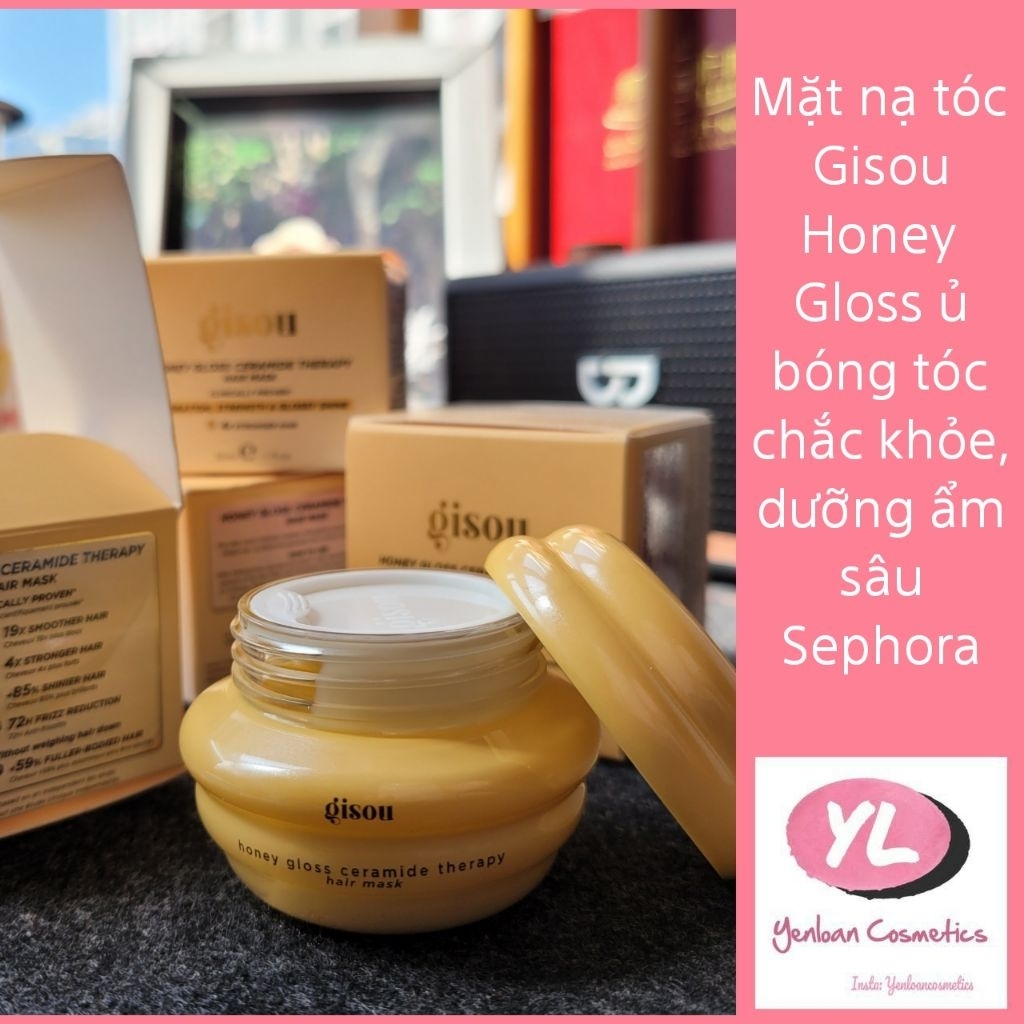 Mặt nạ tóc Gisou Honey Gloss Dưỡng ẩm sâu, tăng độ bóng mượt 30ml