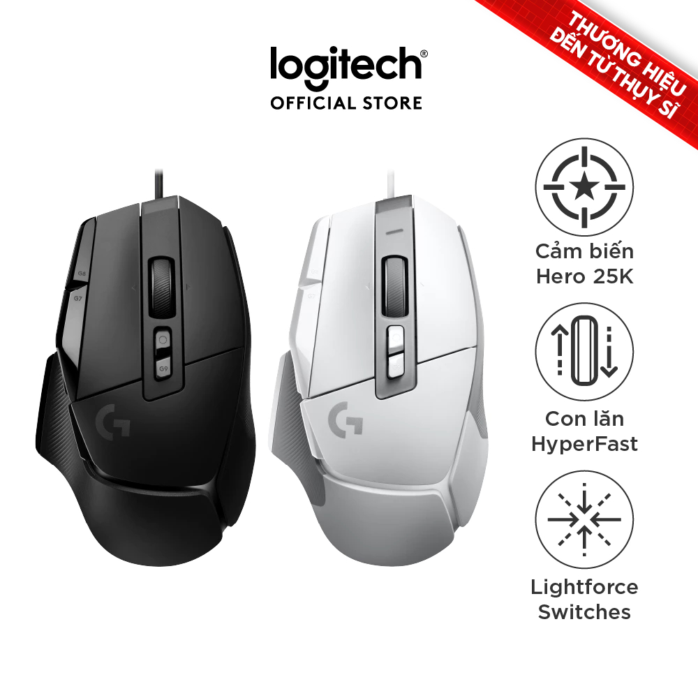 Chuột gaming có dây Logitech G G502 X – switch LIGHTFORCE hybrid, Cảm biến Hero 25K