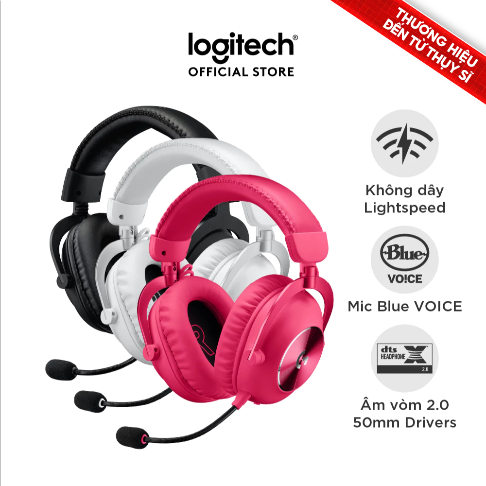 Tai nghe gaming không dây Logitech G Pro X 2 LIGHTSPEED Âm vòm DTS Bluetooth/USB