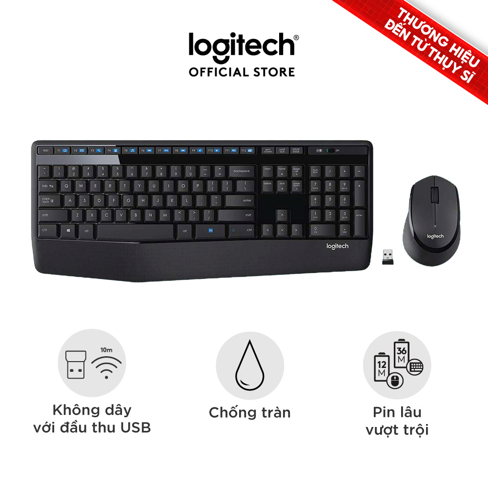 Bộ bàn phím và chuột không dây Logitech MK345