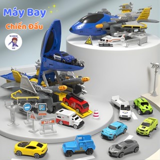  Đồ Chơi Máy Bay Chiến Đấu F-22 Raptor Kèm Bộ Xe Ô Tô Quân Sự Mini - Mô Hình Phi Cơ Siêu Ngầu Cho Bé 