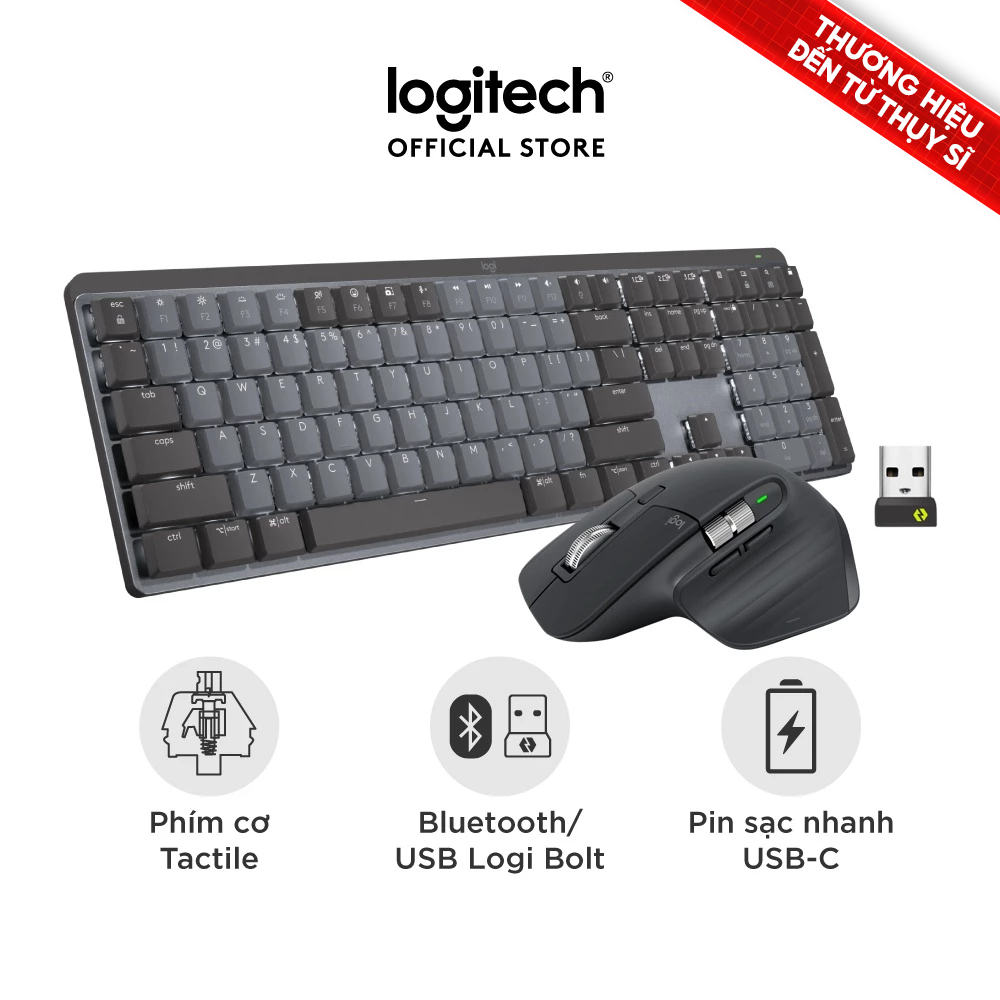 Combo Bàn phím Logitech Mechanical và Chuột Logitech MX Master 3S