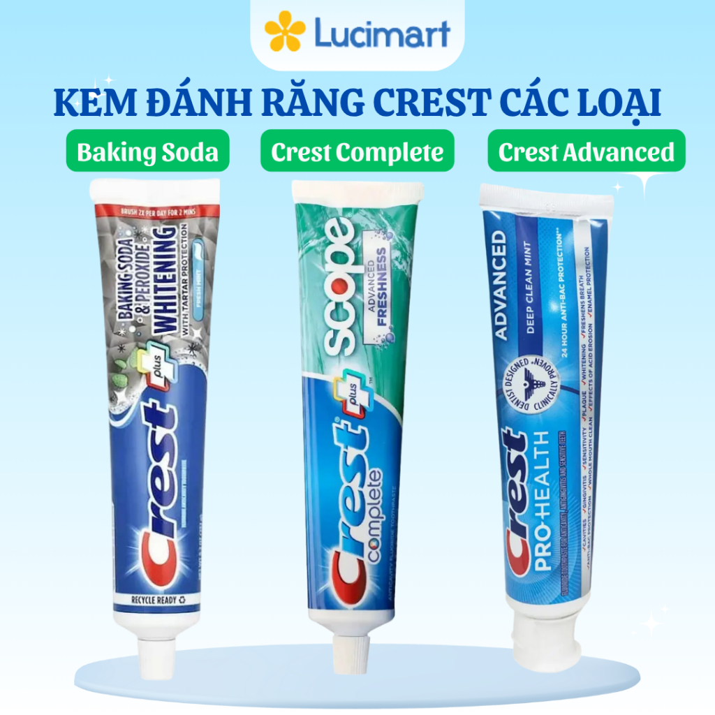 Kem đánh răng Crest các loại [Hàng Mỹ]