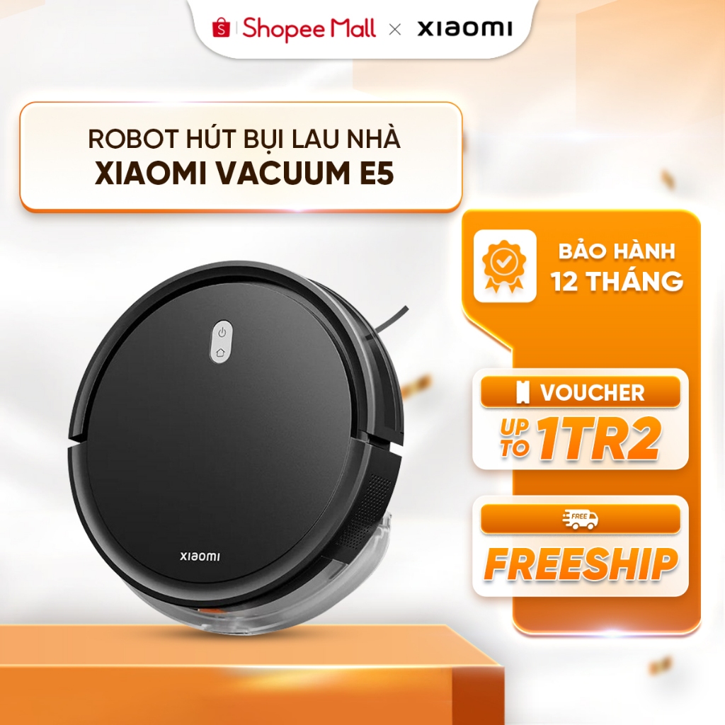 Robot Hút Bụi Lau Nhà Xiaomi Robot Vacuum E5 - Lực hút 2000Pa, 150m2 - Ba Cấp Độ Hút | BigBuy360 - bigbuy360.vn