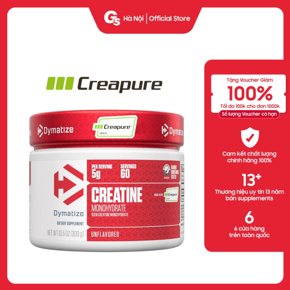 Bột tăng sức mạnh Dymatize CREAPURE Creatine Monohydrate (300g) siêu tinh khiết - Gymstore