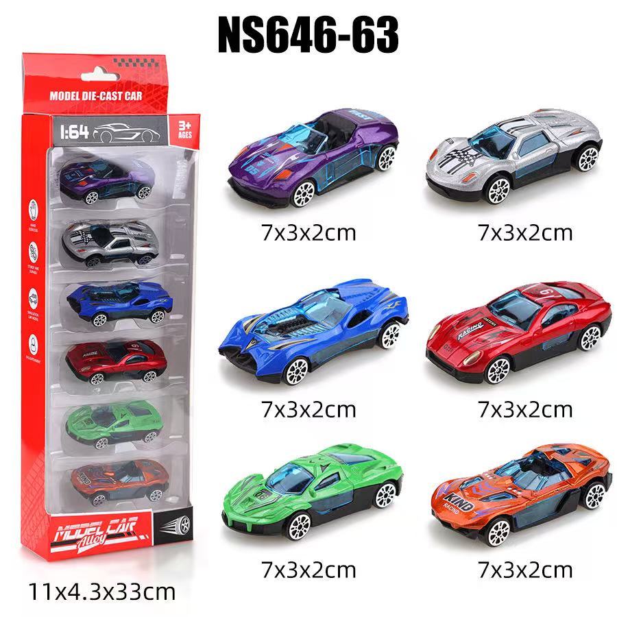 Vỉ 6 Chiếc Ô tô đồ chơi trẻ em siêu xe OTO mini bằng Hợp Kim