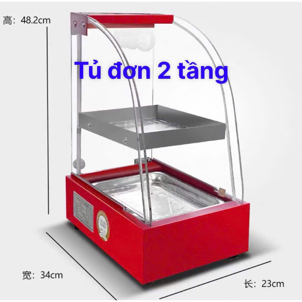 Tủ giữ nóng, trưng bày thực phẩm kfc, gà rán loại nhỏ để bàn