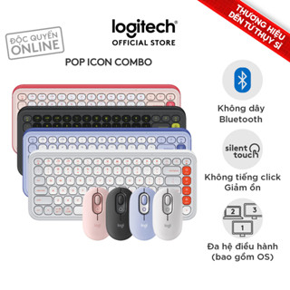Combo Chuột & Bàn Phím Bluetooth Logitech POP ICON COMBO - Gõ yên tĩnh, phím lập trình, Easy-Switch