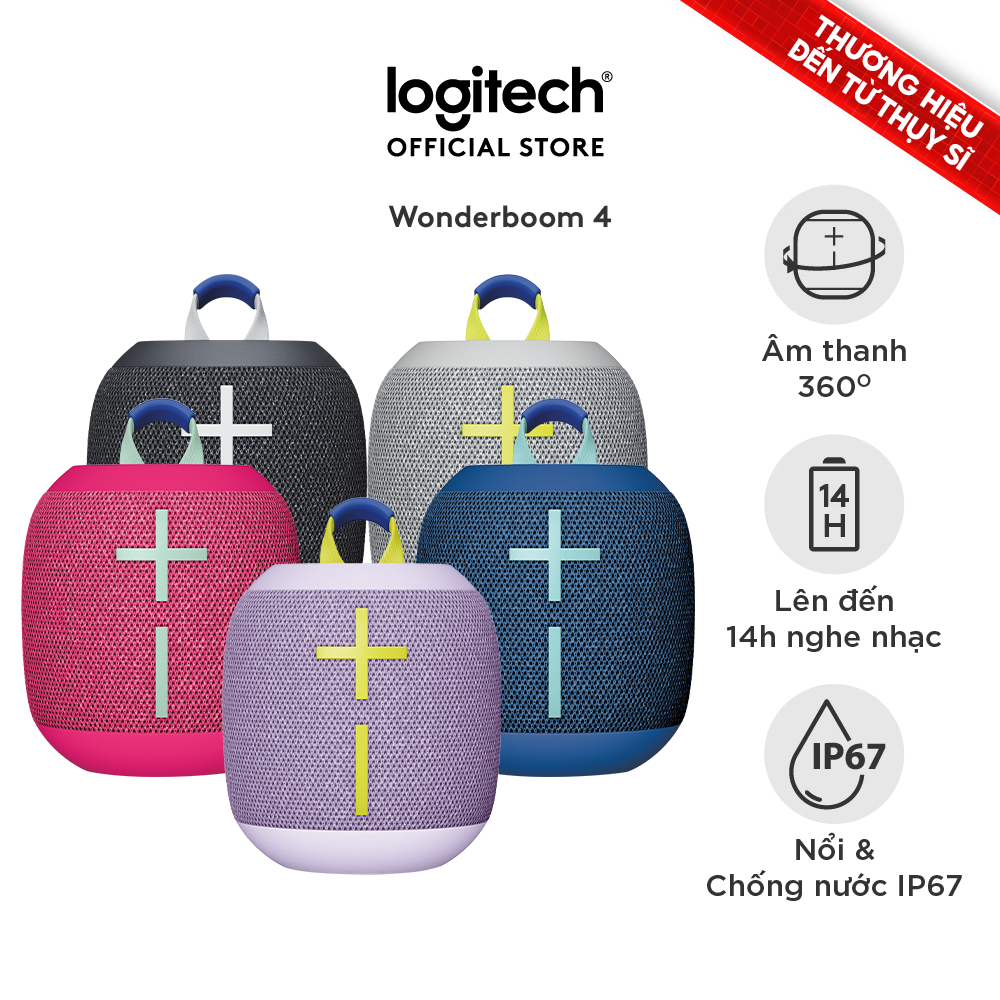 Loa Bluetooth di động Logitech Ultimate Ears WONDERBOOM 4 - Bass lớn 360o, Kháng nước IP67