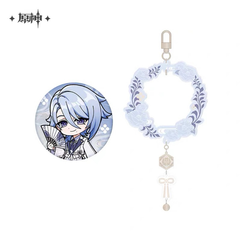 [Có sẵn] Badge (huy hiệu) keychain (móc khóa) chủ đề outfit Ayato official Genshin Impact