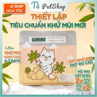 CÁT SẮN GUMIHO, chuẩn mực khử mùi mới gấp 2 sức mạnh và kéo dài hơn 4 ngày, vón ráo nhanh I 1.25kg